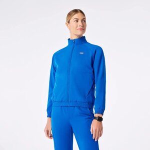 Figs Sydney Scrub Jacket in Royal Blue, Size X-Small